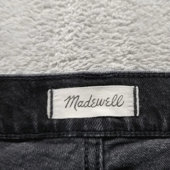 Madewell Jeans Womens 28 Black Perfect Vintage Wide Leg High Rise Raw‎ Hem - Picture 3 of 9